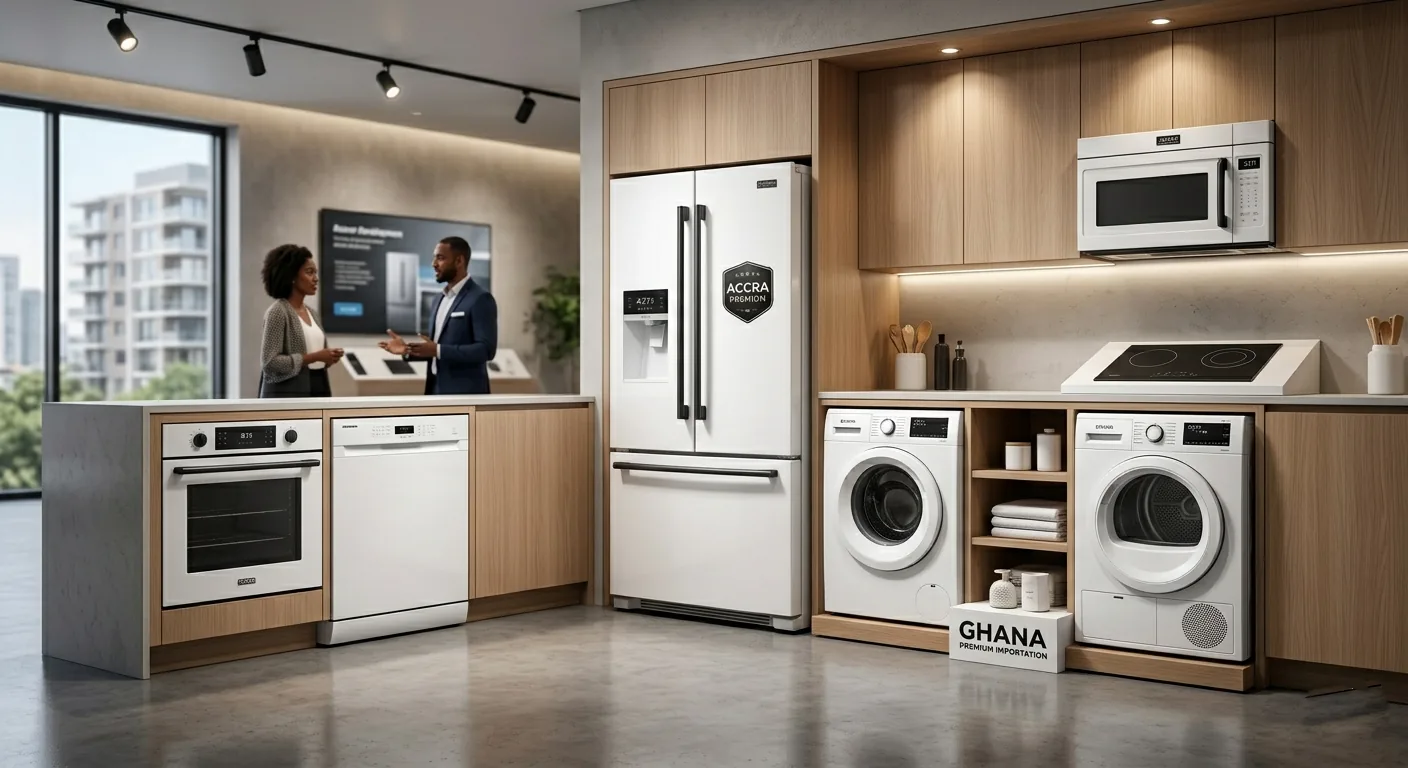 Appliance showroom with premium home electronics