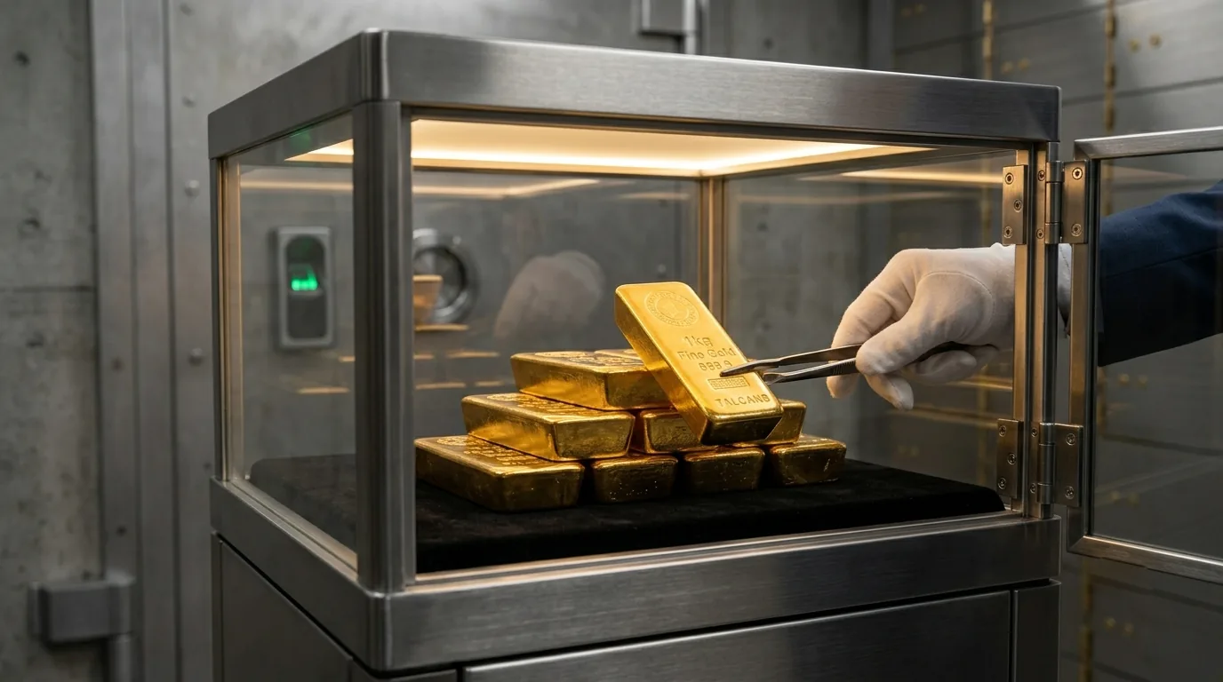 Gold bars positioned for institutional trade and refinery markets